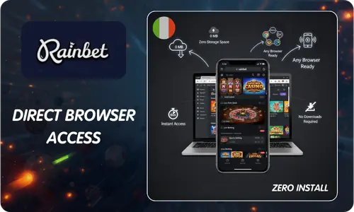 Rainbet browser play Chrome Safari no download
