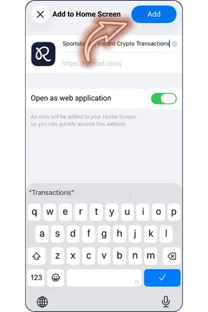Confirming Rain Bet App installation on mobile home screen