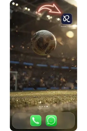 Rainbet official App icon on iOS mobile desktop