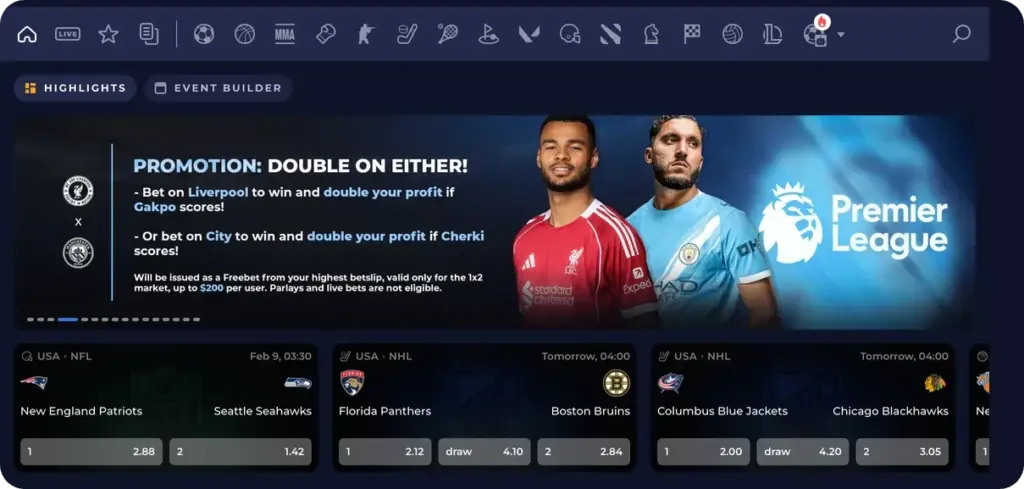 Sports betting on Rainbet